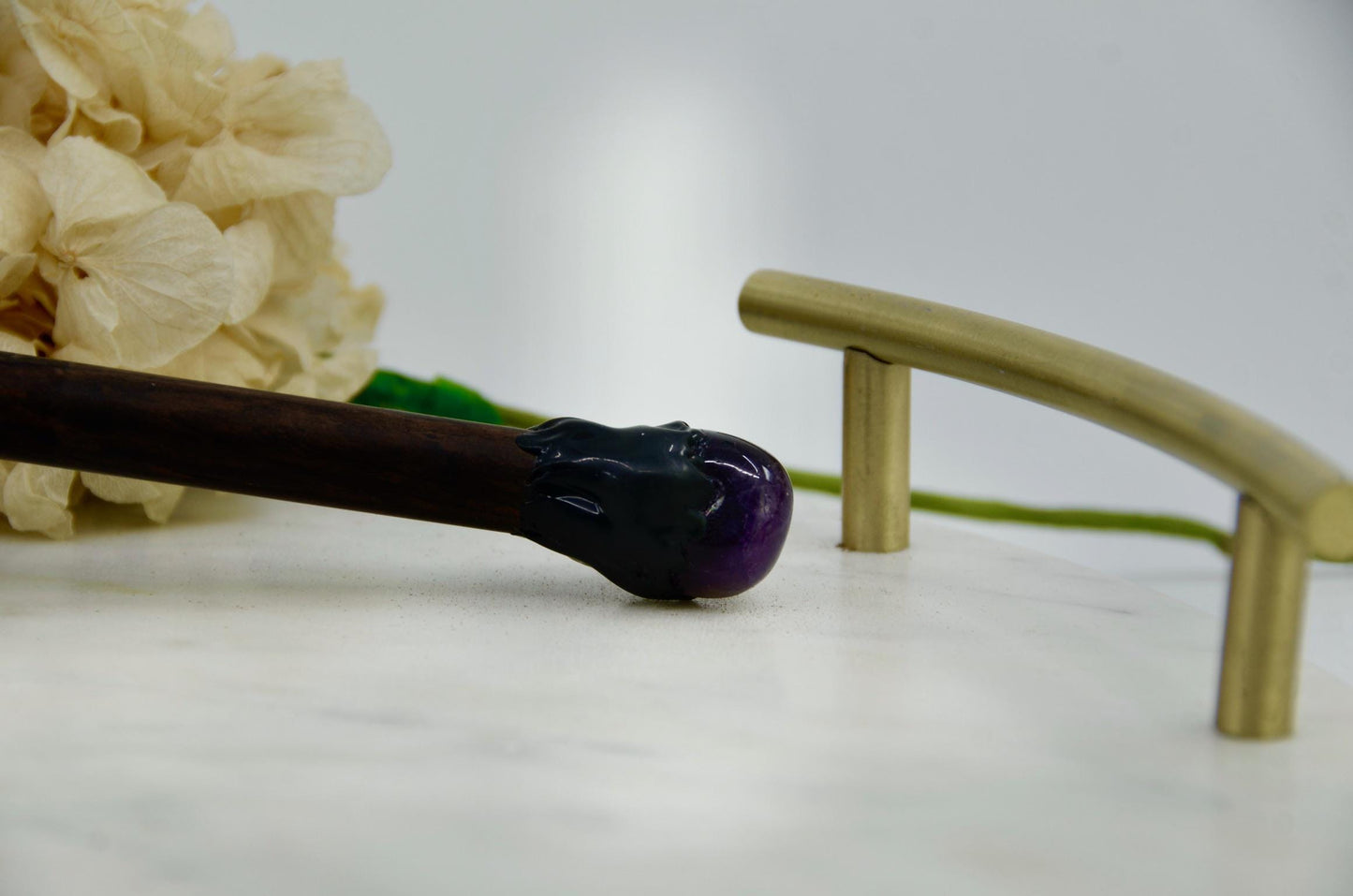 Amethyst Crystal Wand with Bee