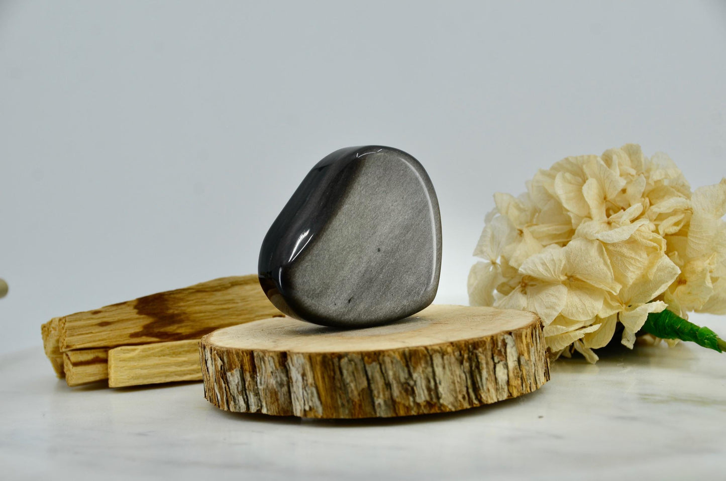Silver Sheen Obsidian Heart