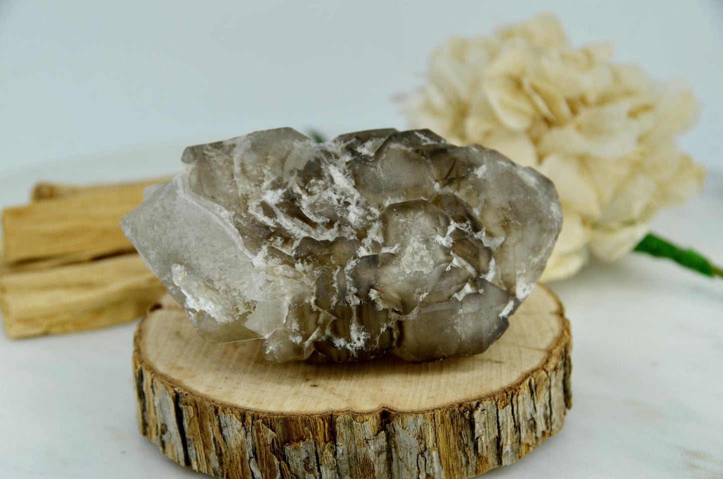Elestial Smoky Quartz Cluster