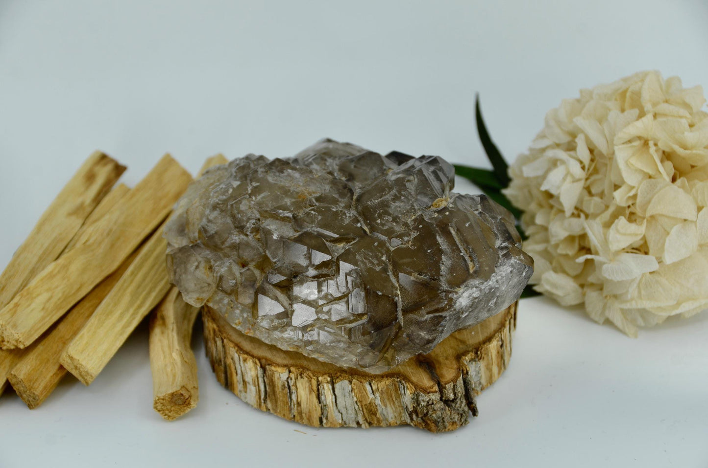 Elestial Smoky Quartz Cluster