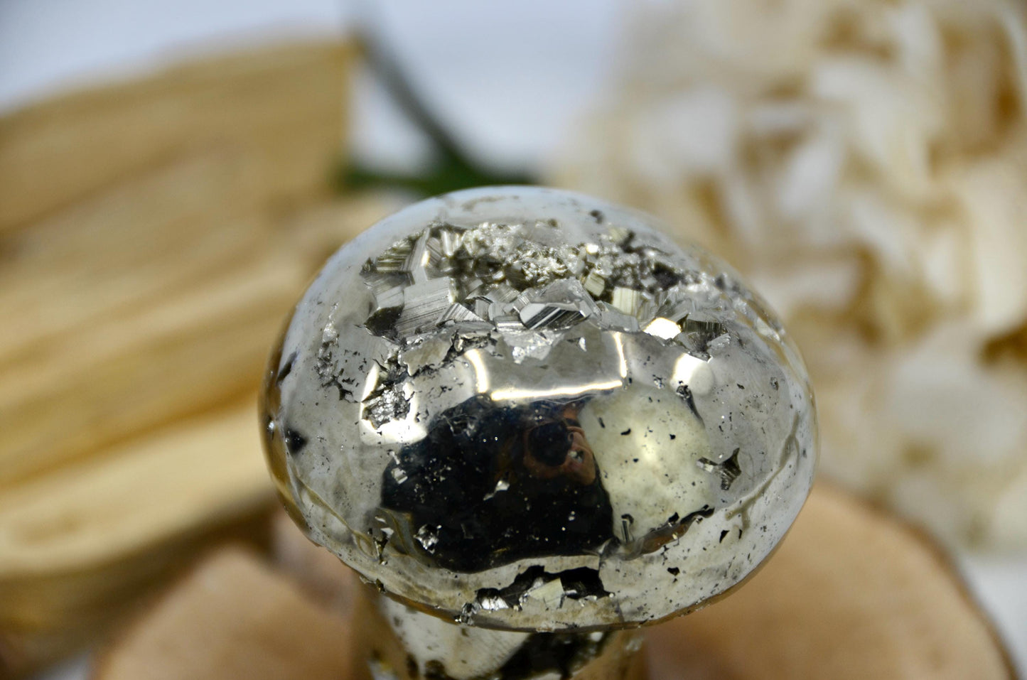 Pyrite Mushroom Carving