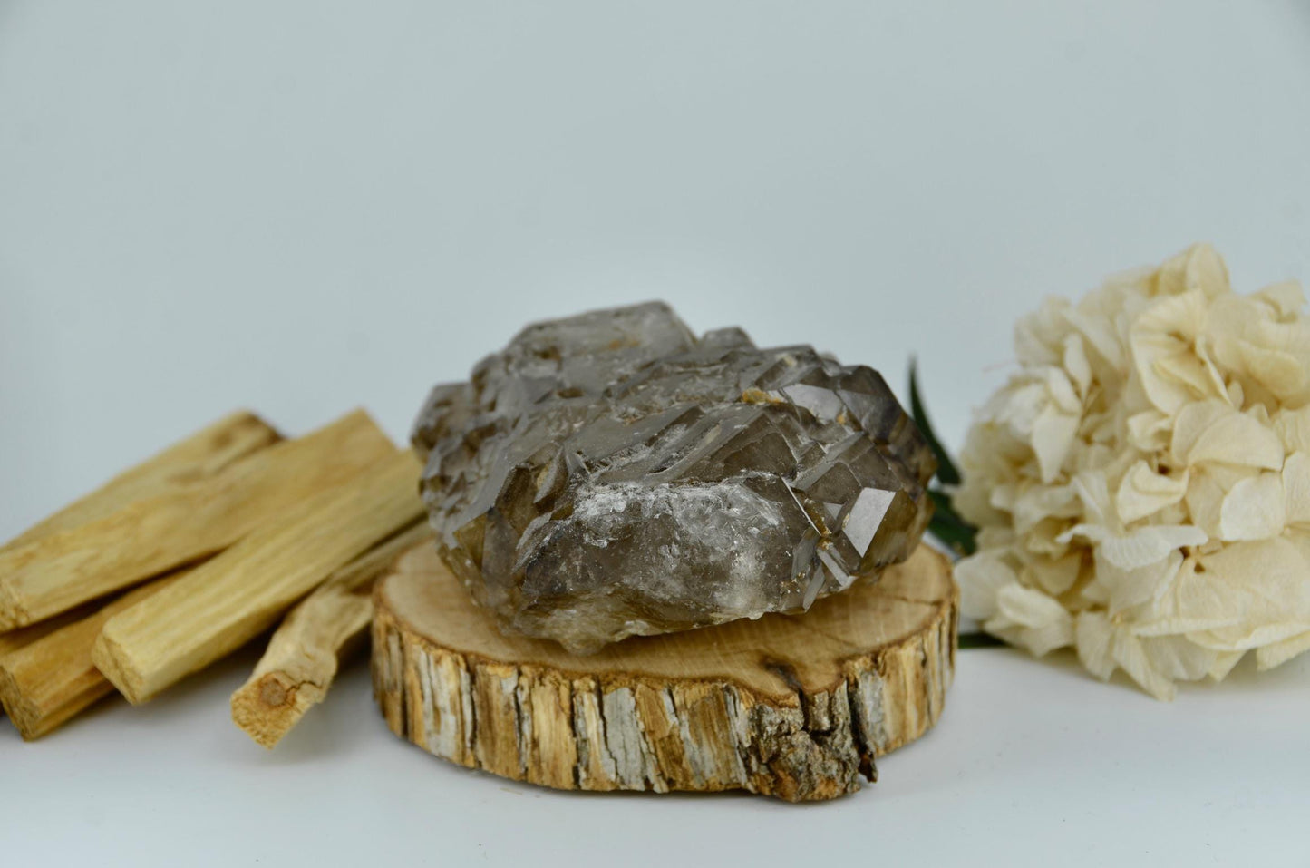 Elestial Smoky Quartz Cluster