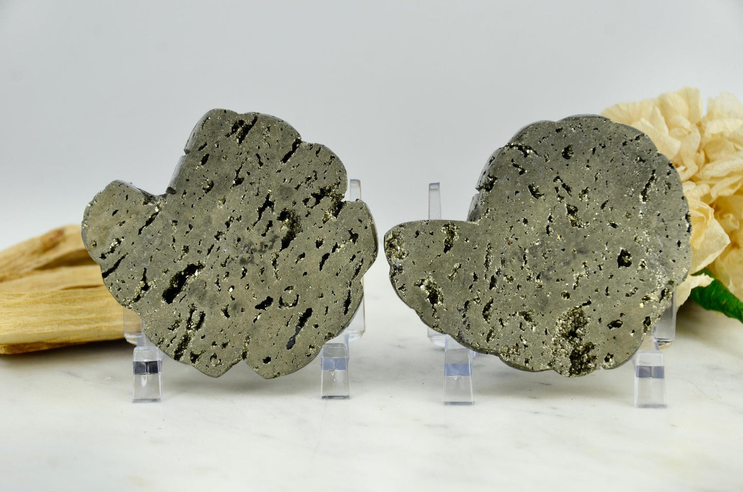 Large Pyrite Crystal Ammonite Carving