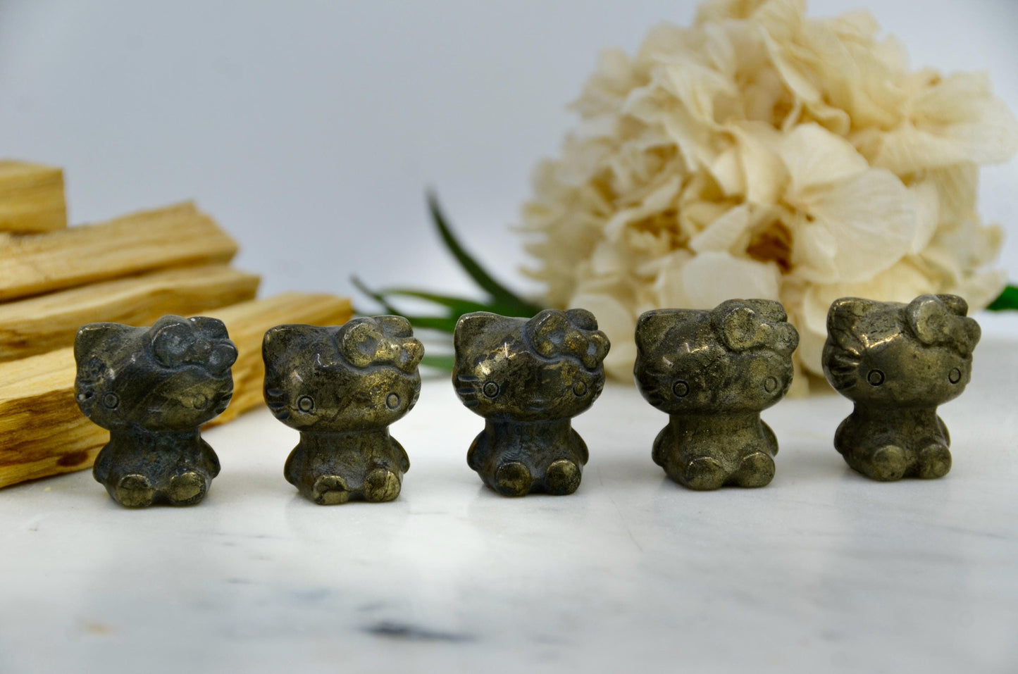 Kitty Inspired Pyrite Carving