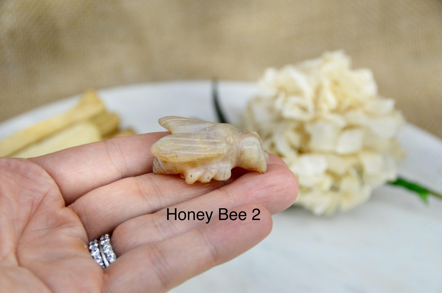 Honey Opal Bee Carving