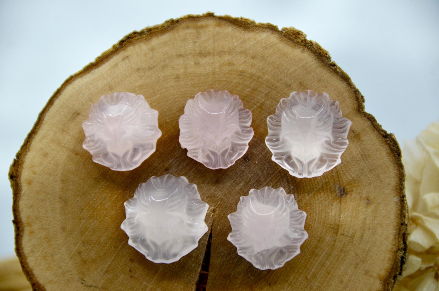 Rose Quartz Mini Fox Carving