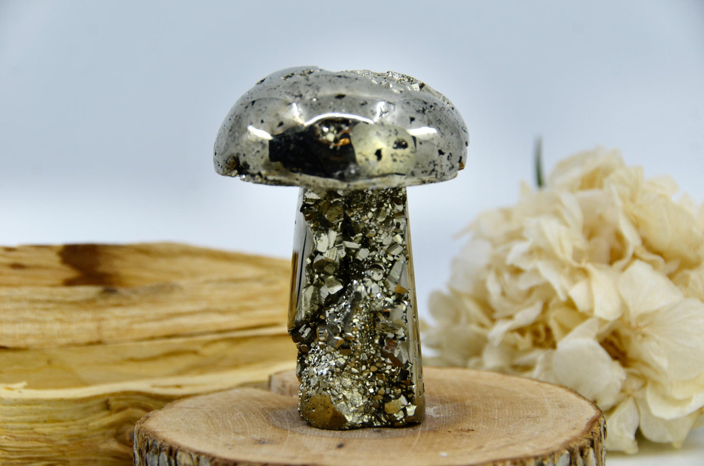 Pyrite Mushroom Carving