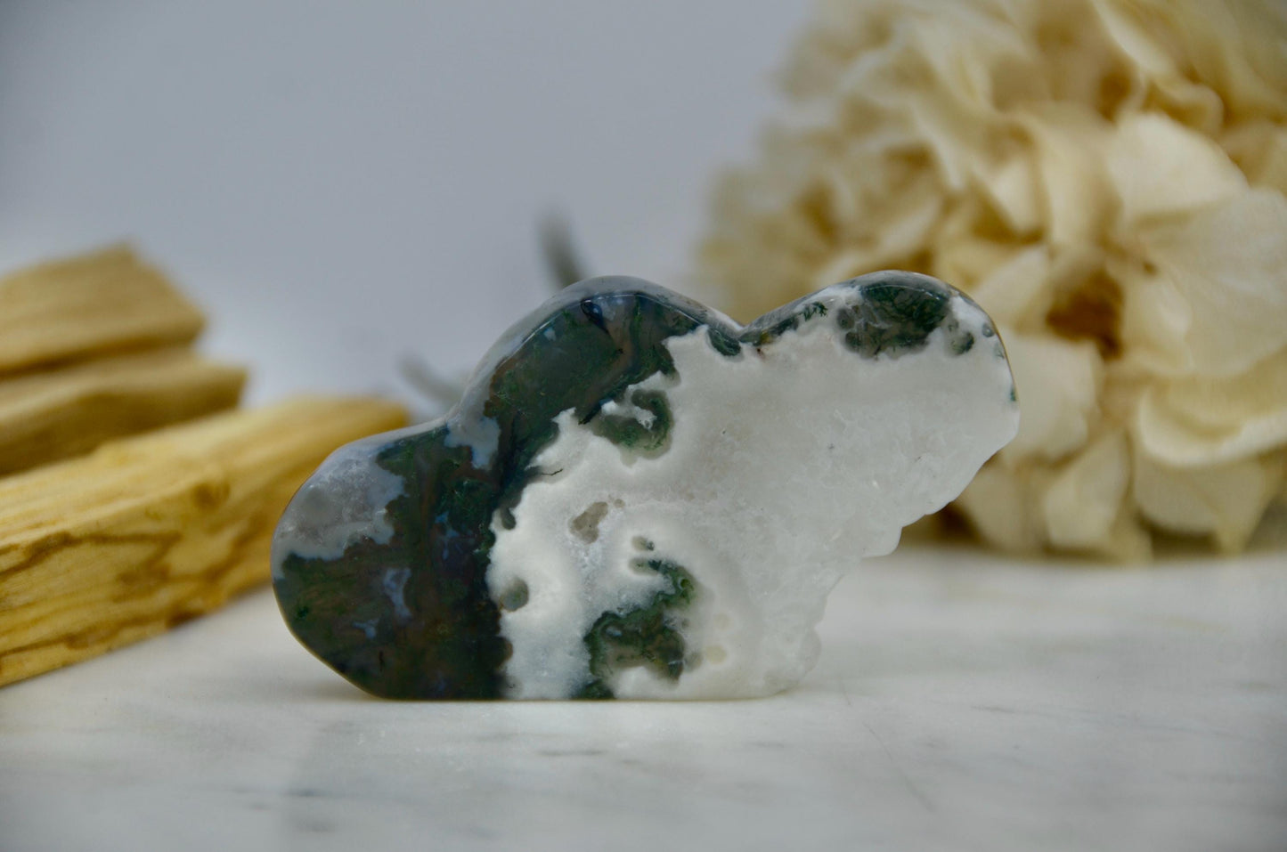 Moss Agate Cloud Carving