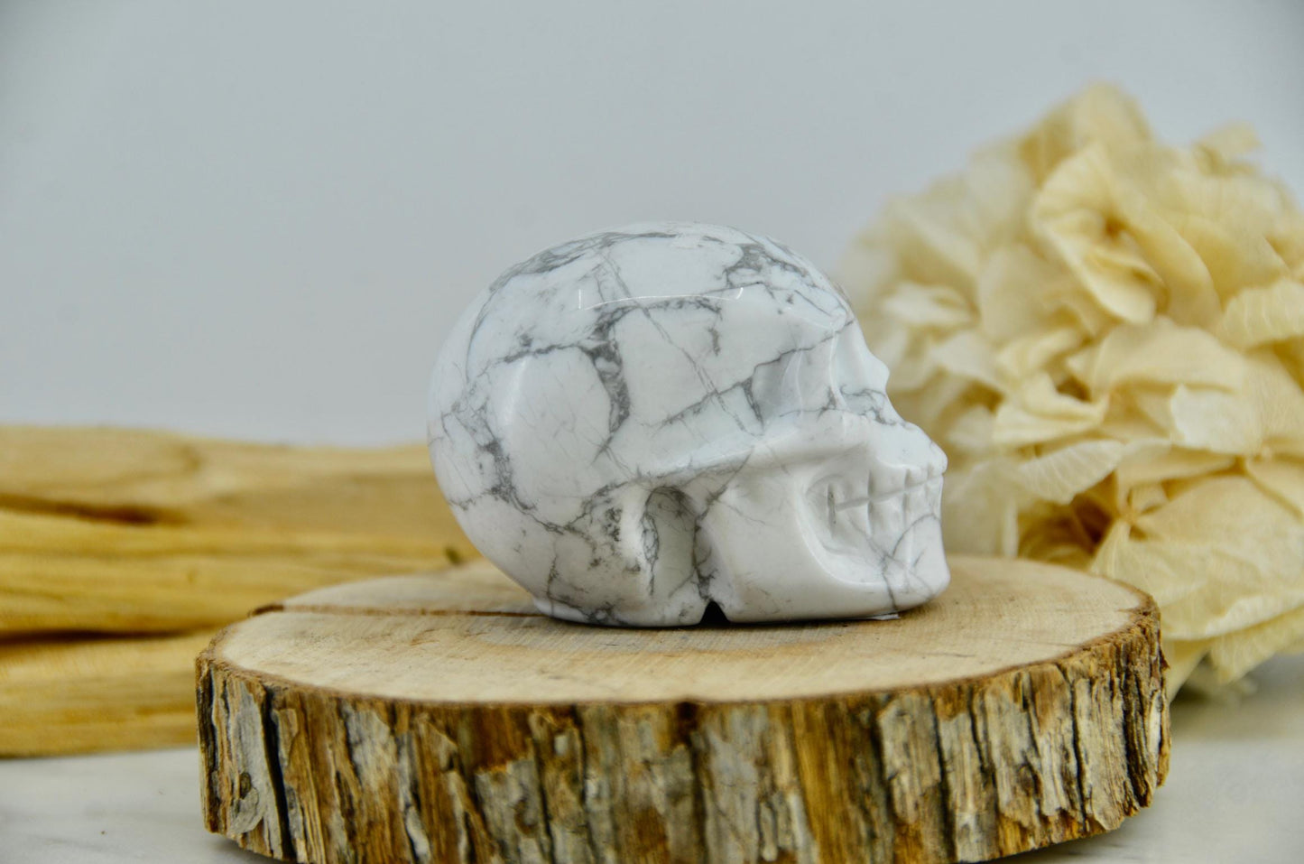 Howlite Skull Carving