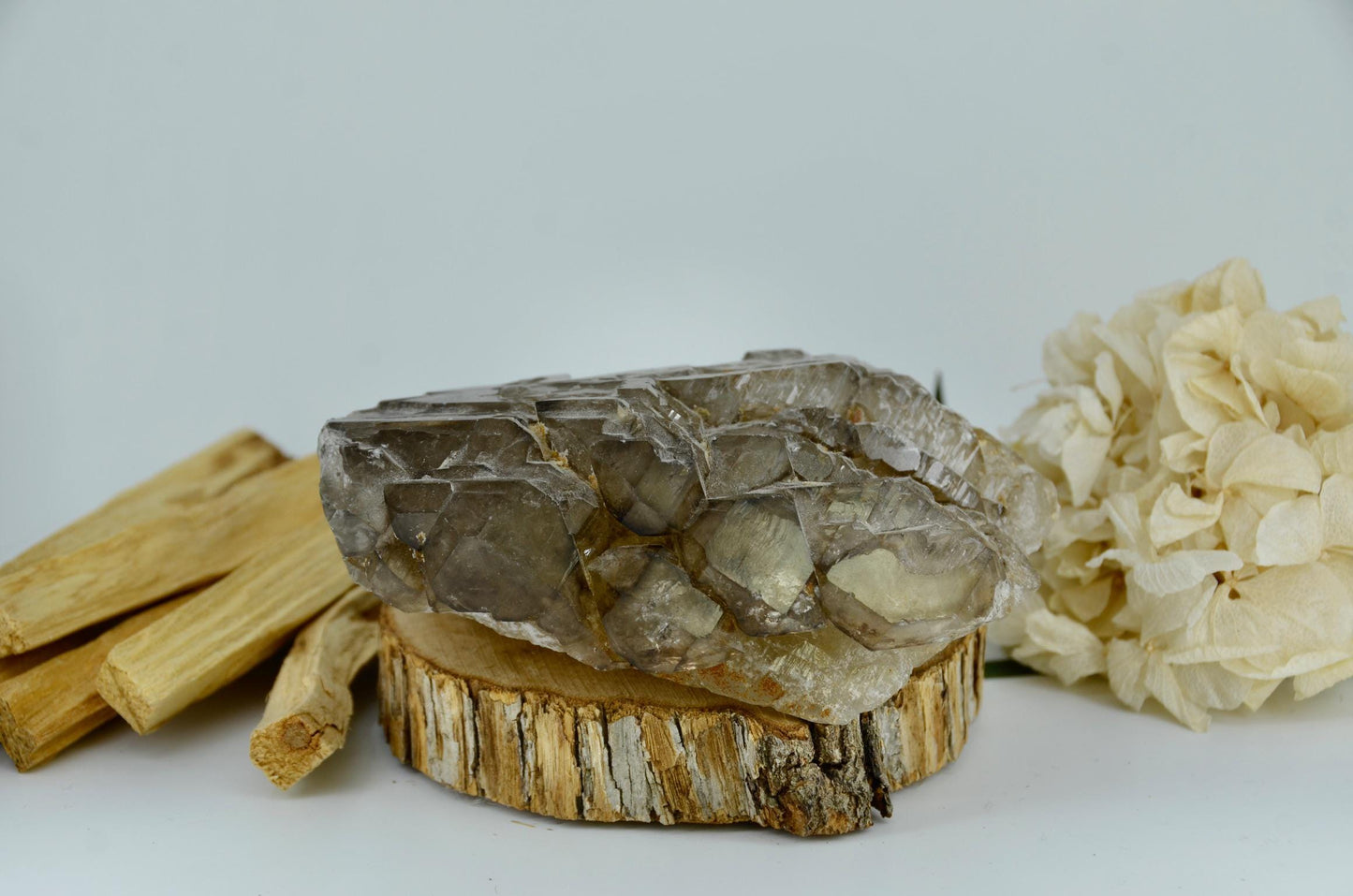 Elestial Smoky Quartz Cluster