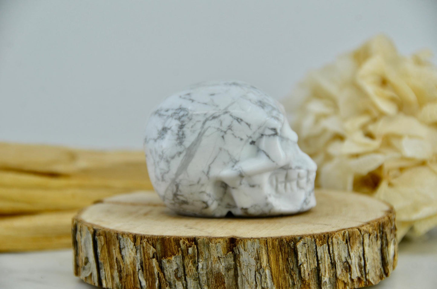 Howlite Skull Carving