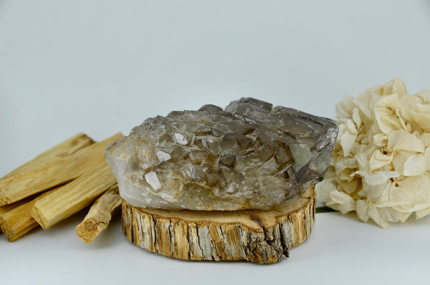 Elestial Smoky Quartz Cluster