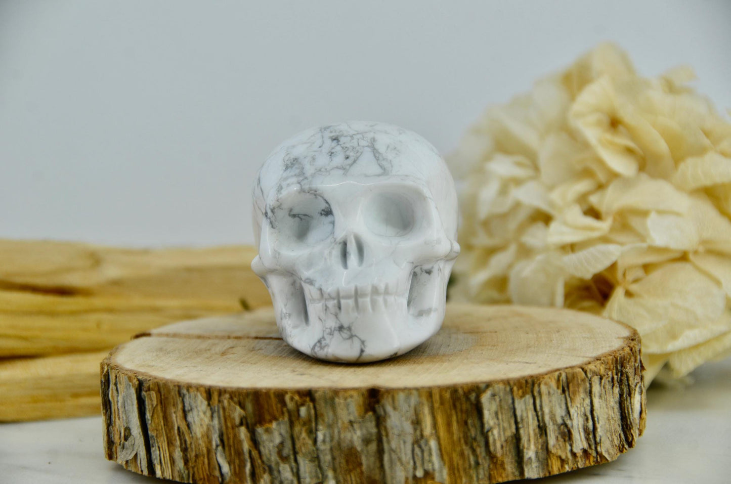 Howlite Skull Carving