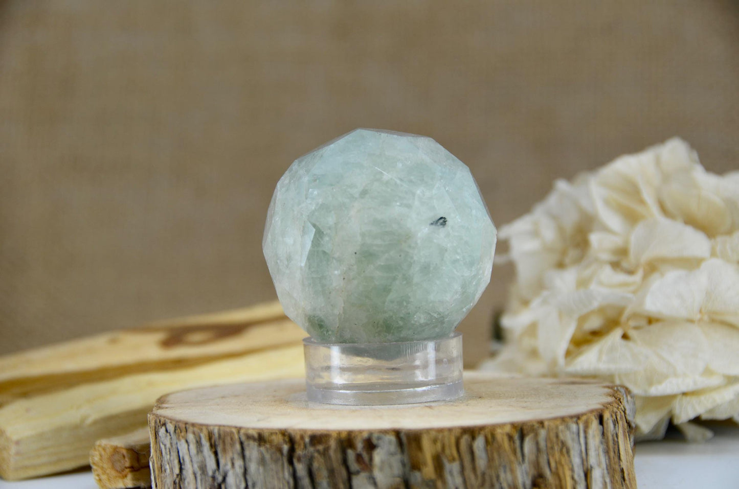 Faceted Aquamarine Sphere