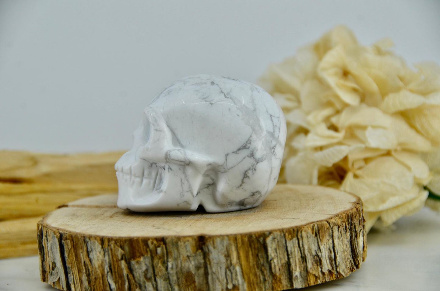 Howlite Skull Carving