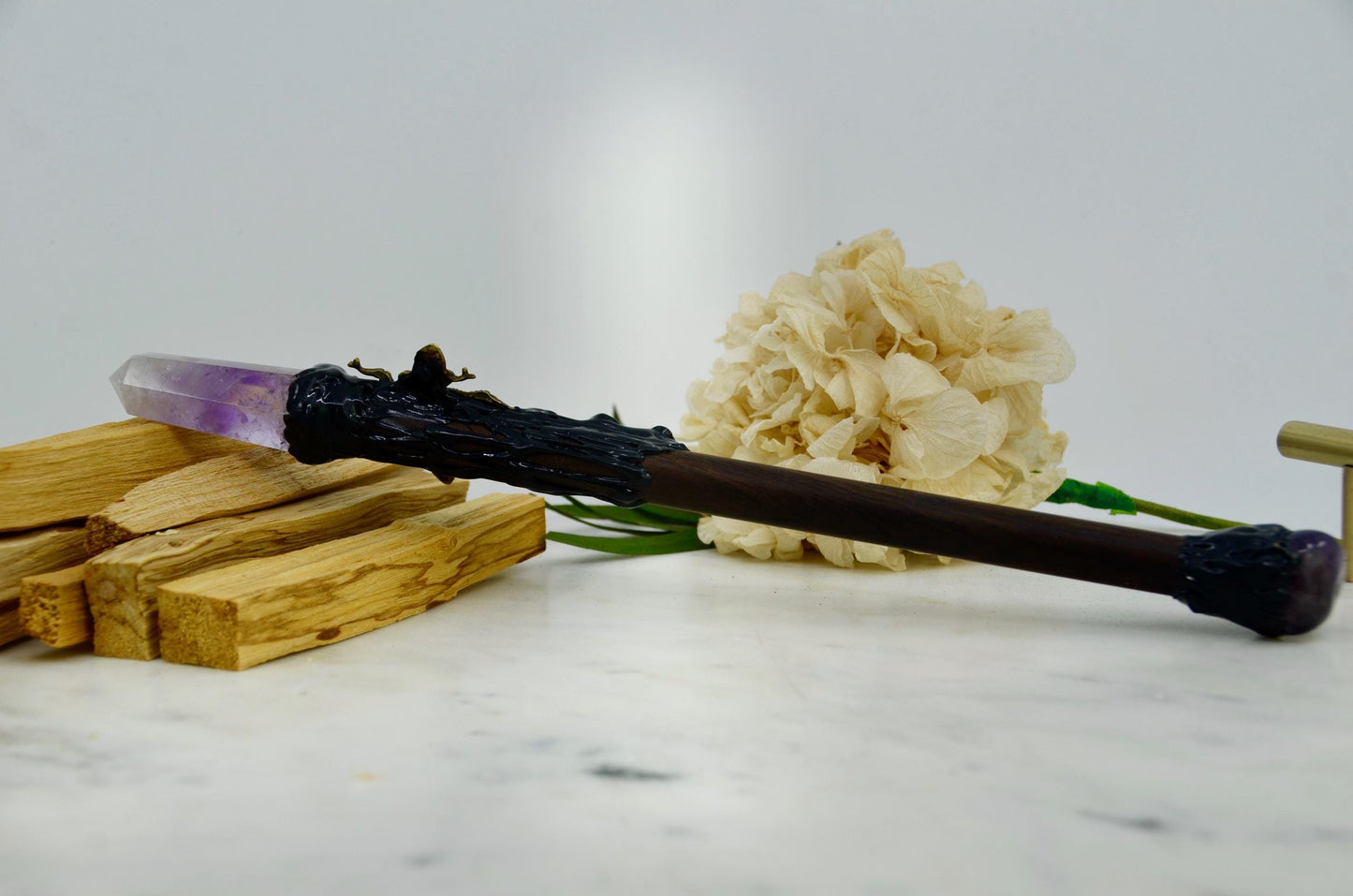 Amethyst Crystal Wand with Bee