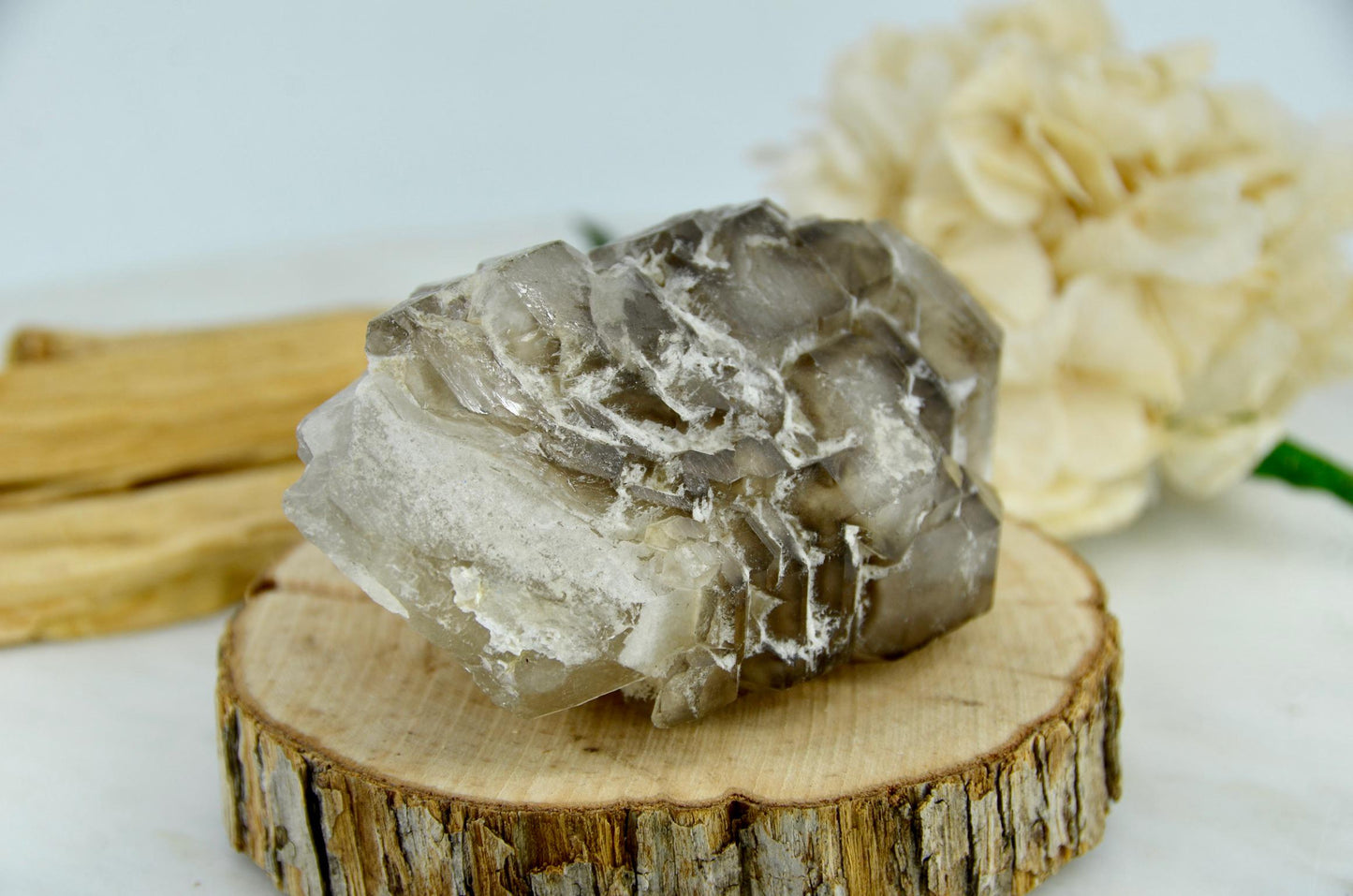 Elestial Smoky Quartz Cluster
