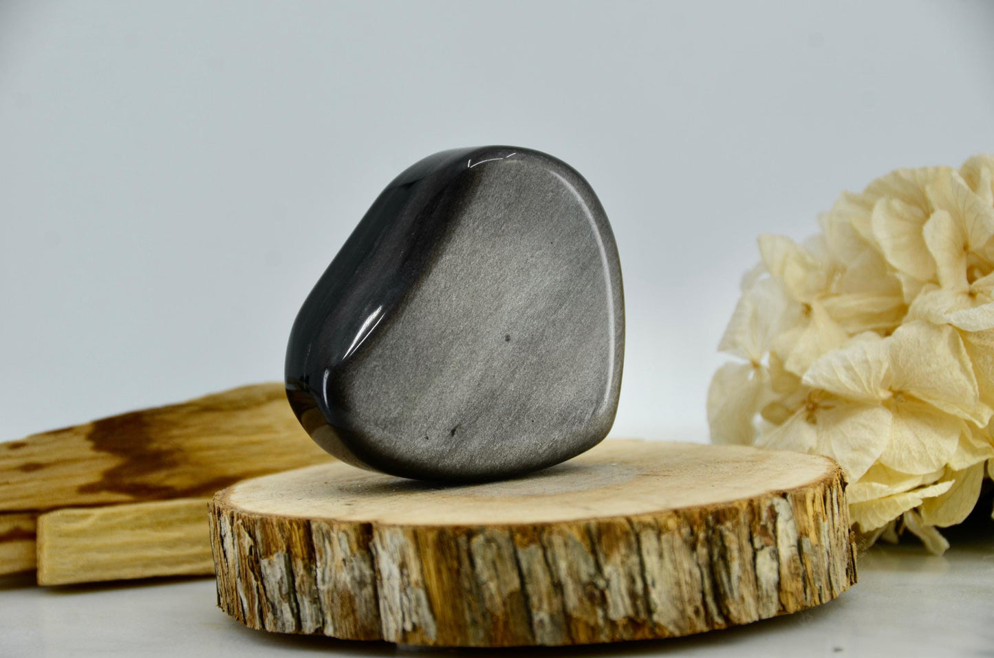 Silver Sheen Obsidian Heart