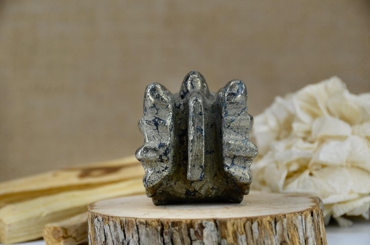 Pyrite Dragon Head Carving