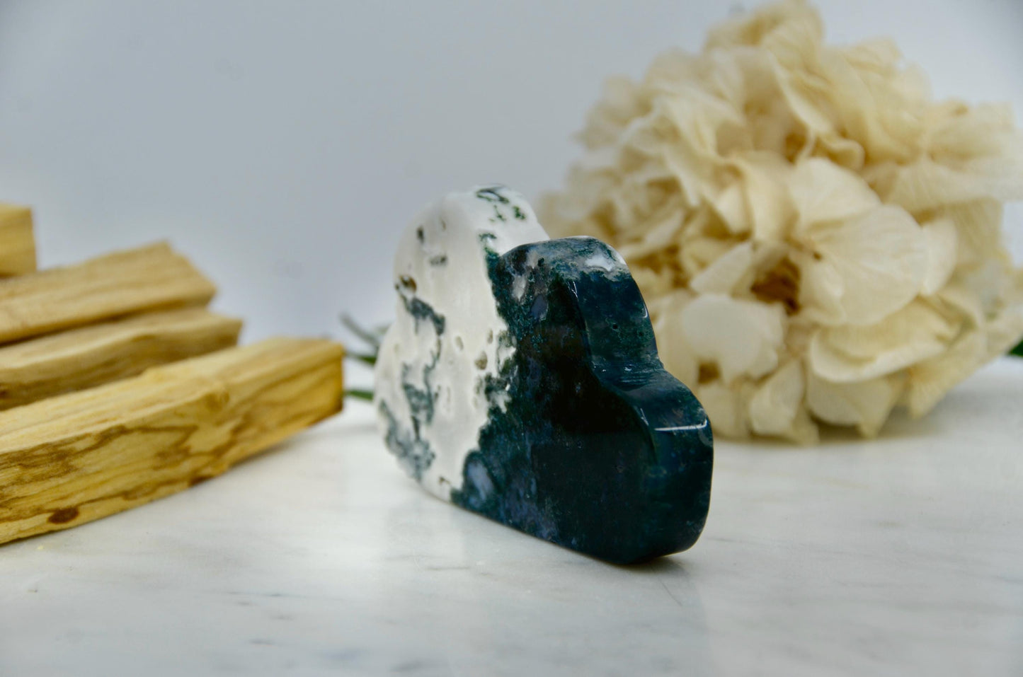 Moss Agate Cloud Carving