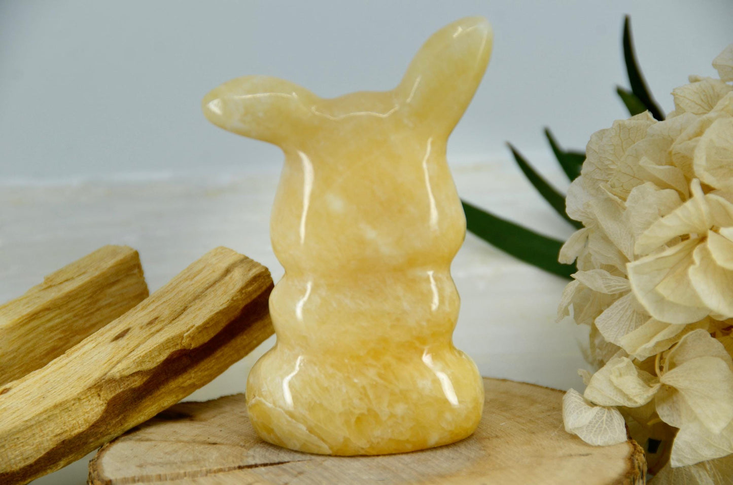 Pikachu Inspired Yellow Calcite Carving