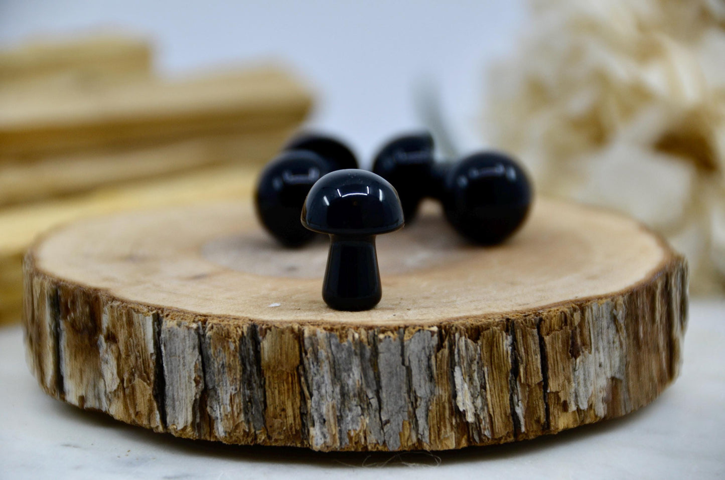 Mini Black Obsidian Mushroom