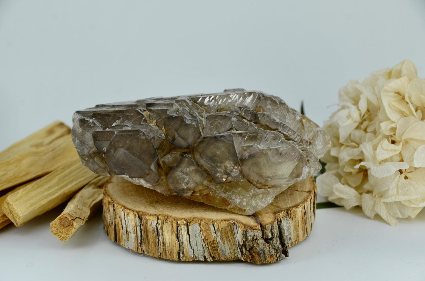Elestial Smoky Quartz Cluster