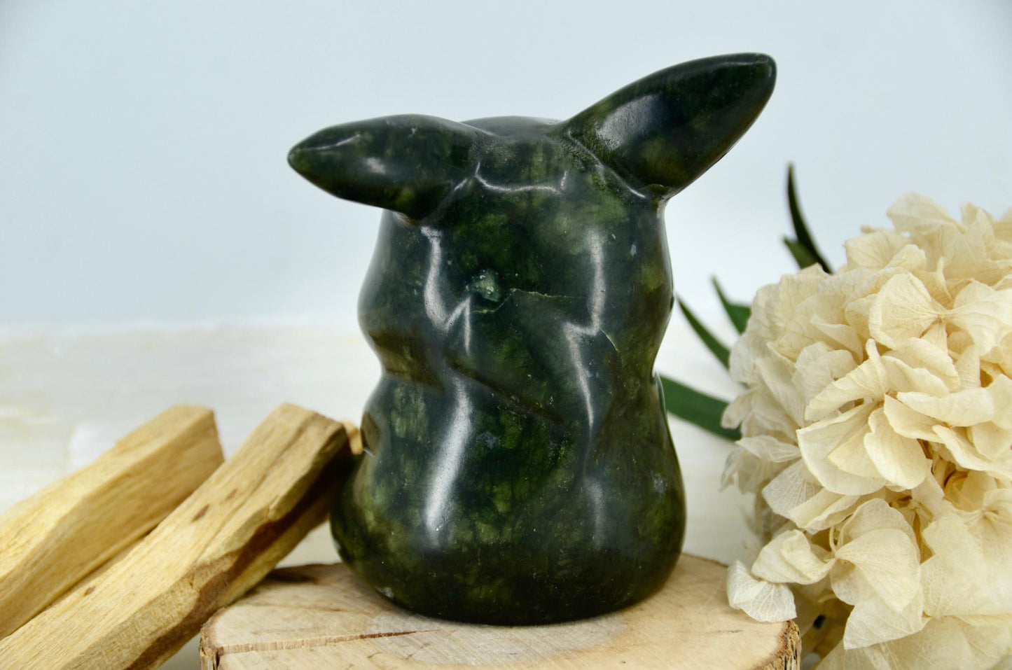 Pikachu Inspired Green Jade Carving