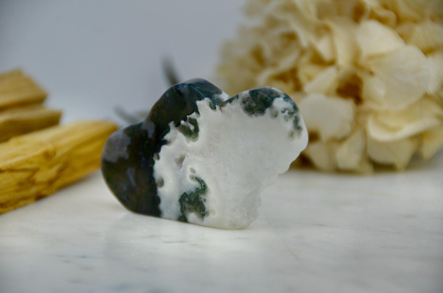 Moss Agate Cloud Carving