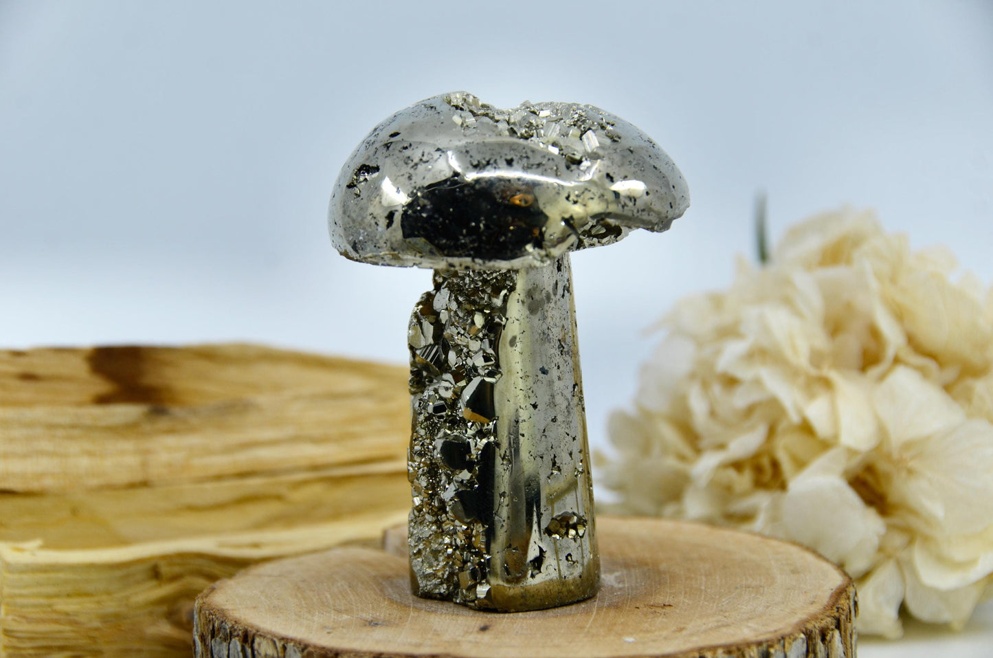Pyrite Mushroom Carving
