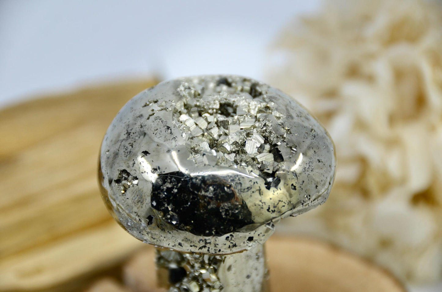 Pyrite Mushroom Carving