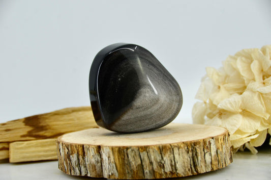 Silver Sheen Obsidian Heart
