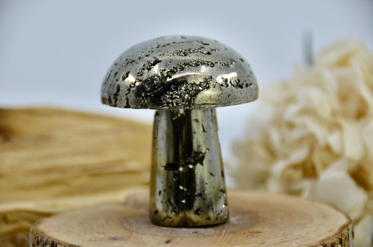 Pyrite Mushroom Carving