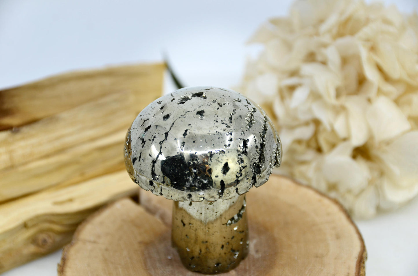 Pyrite Mushroom Carving