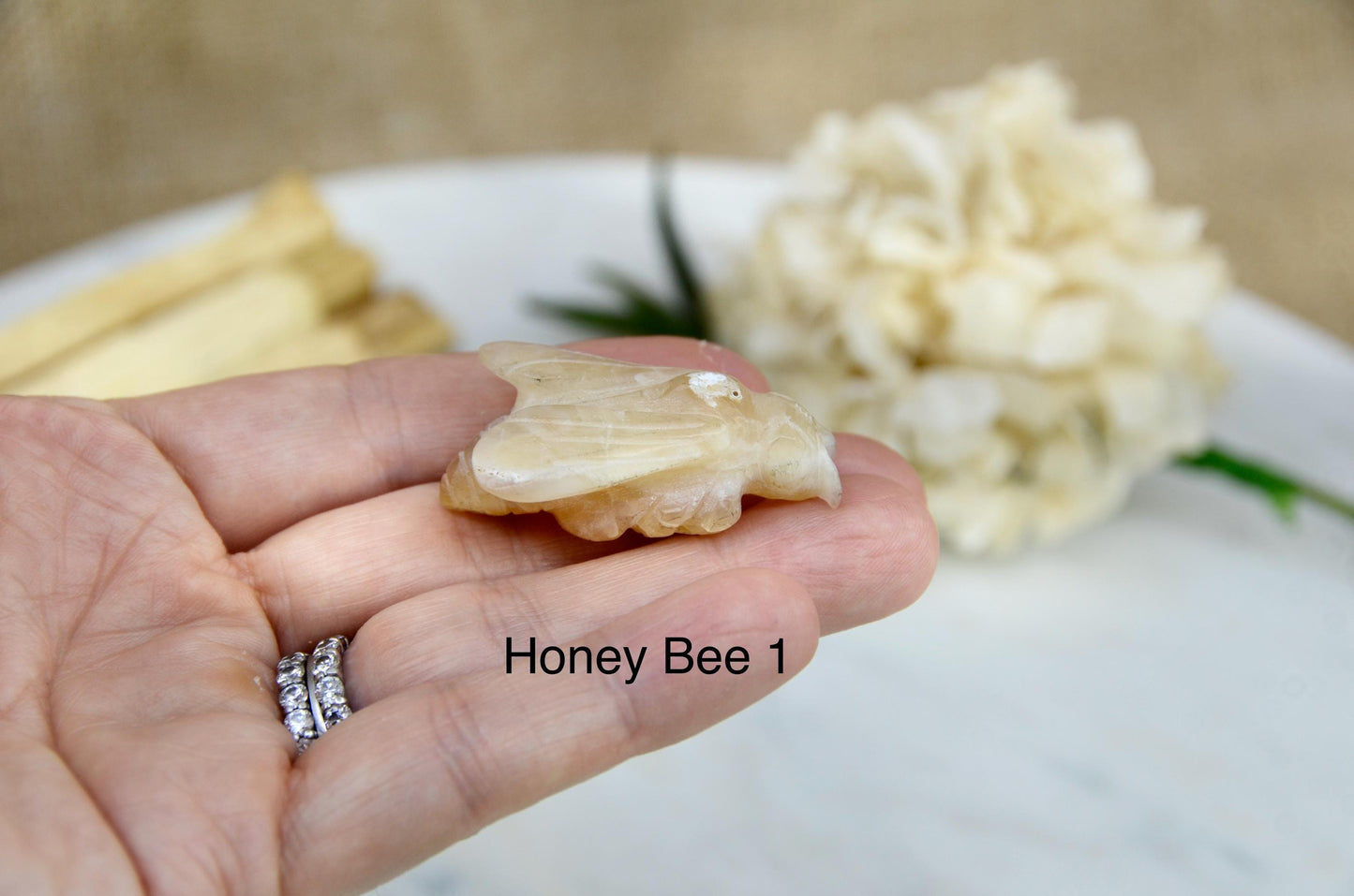 Honey Opal Bee Carving