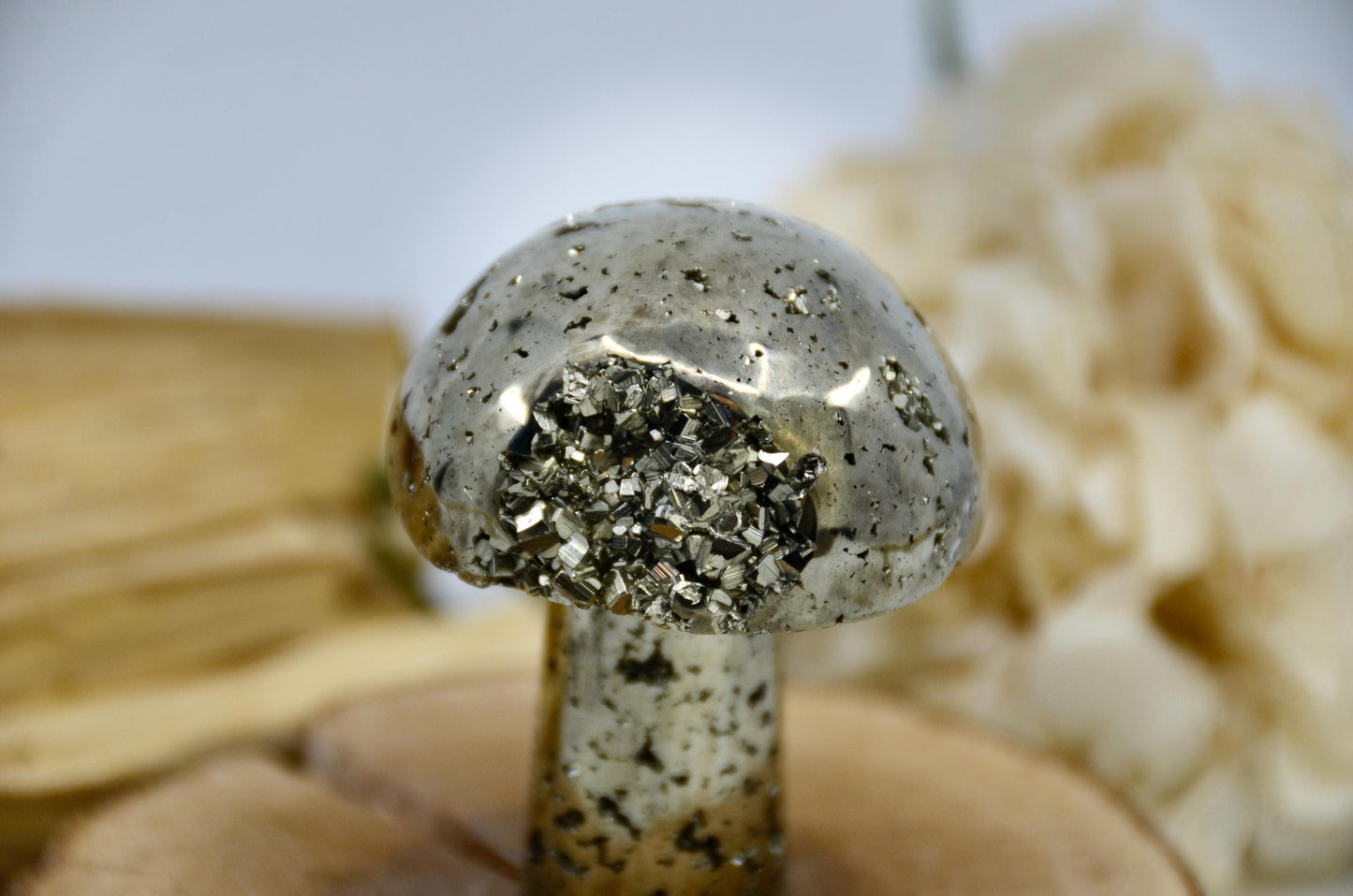 Pyrite Mushroom Carving