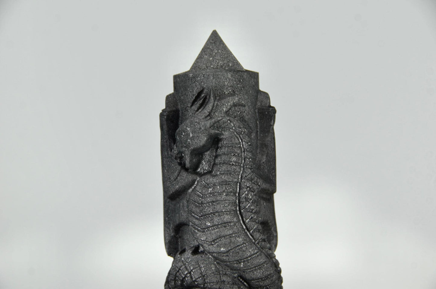 Large Shungite Dragon Tower Carving