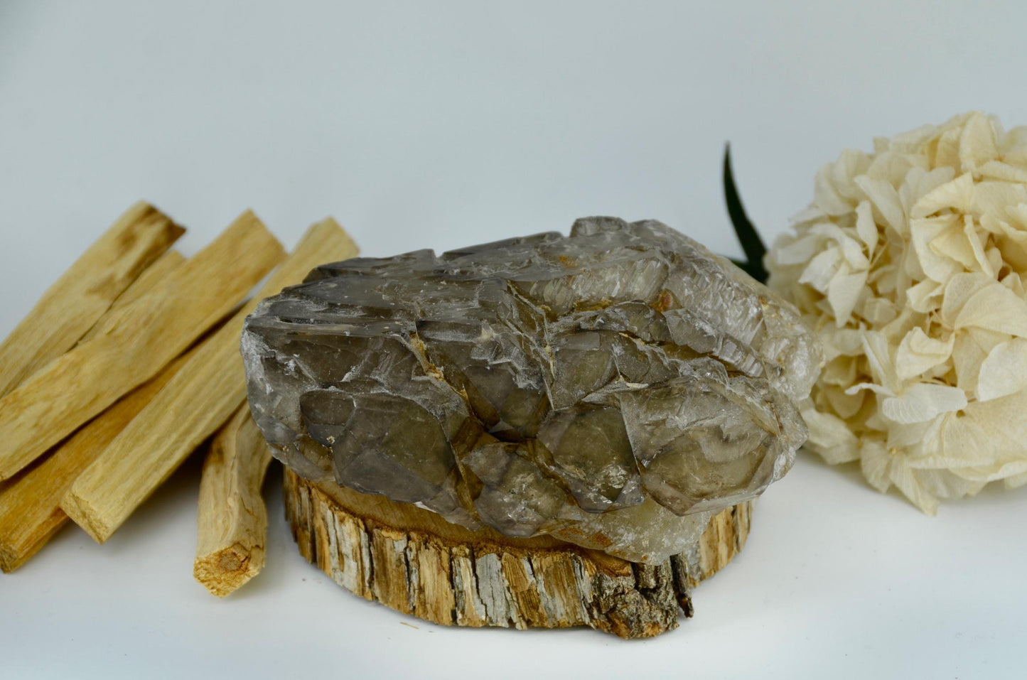 Elestial Smoky Quartz Cluster