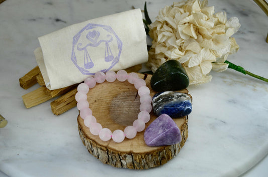 Libra Zodiac Crystal and Bracelet Set