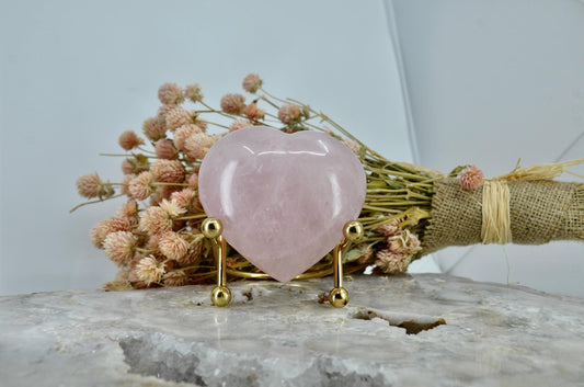Rose Quartz Heart Carving