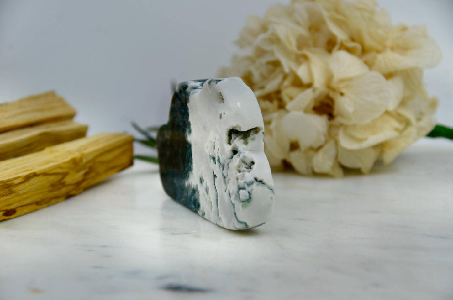Moss Agate Cloud Carving