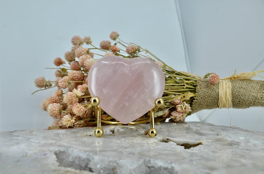 Rose Quartz Heart Carving