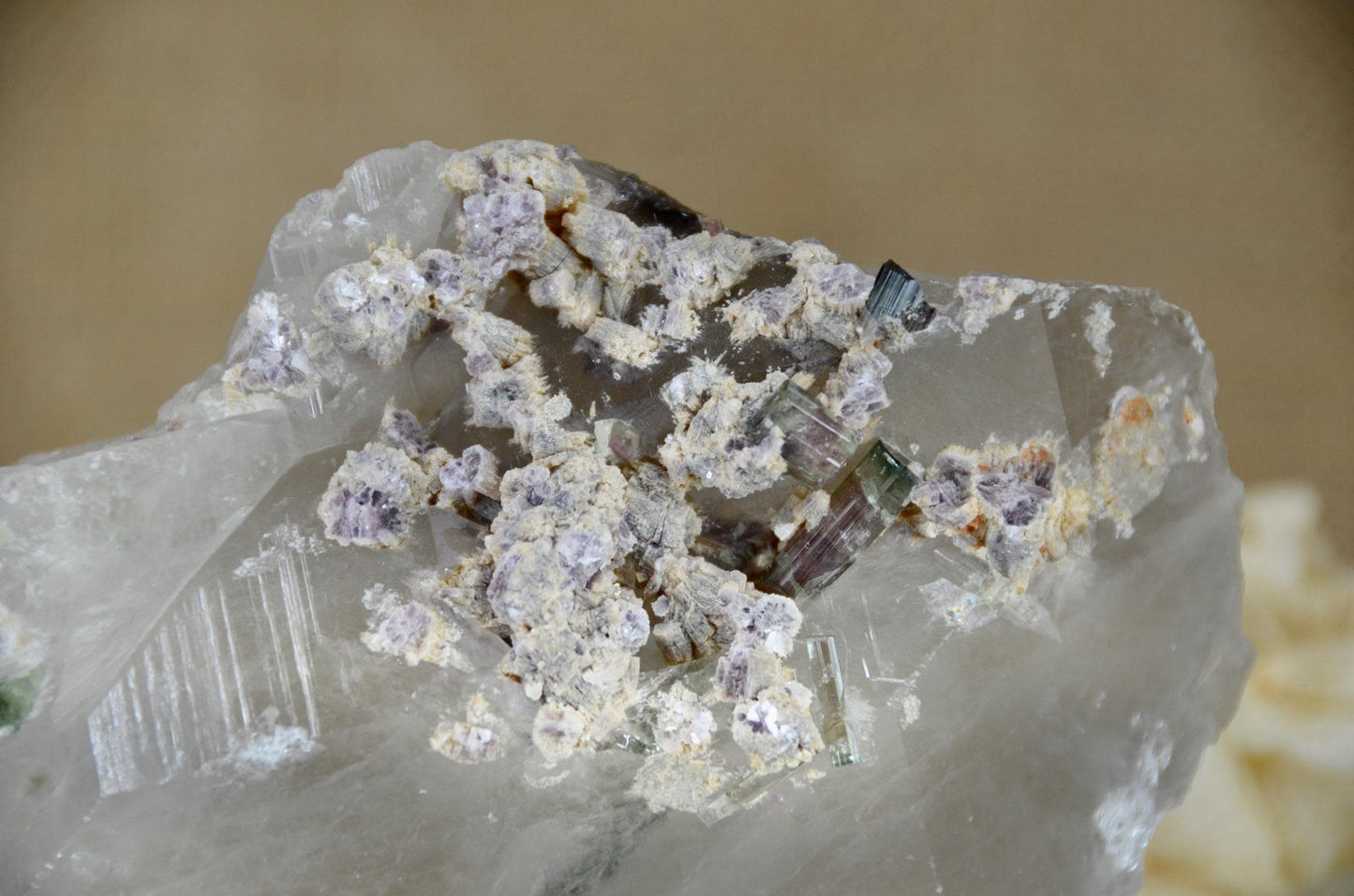 Rare Quartz with Lepidolite and Watermelon Tourmaline/Rare Crystal/ Metaphysical and Spiritual / Gemstones and Minerals