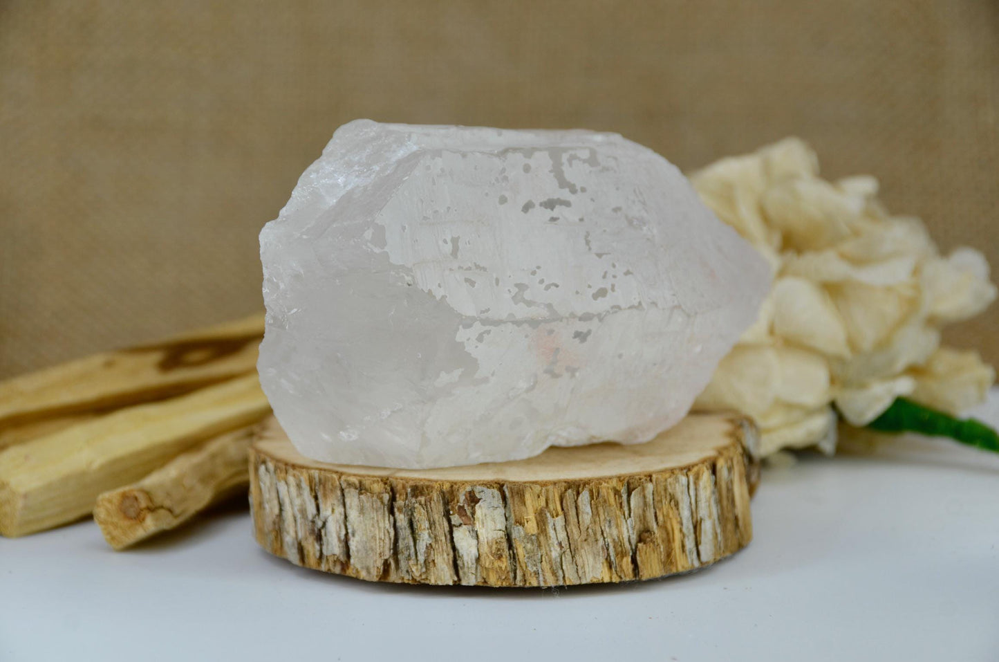 Rose Quartz Overgrowth With Green Tourmaline / Rare Crystal / Metaphysical and Spiritual / Gemstones and Minerals