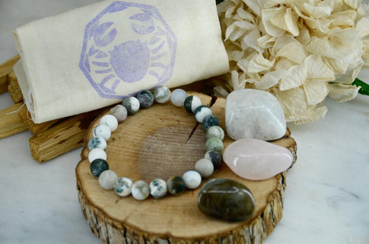 Cancer Zodiac Crystal and Bracelet Set
