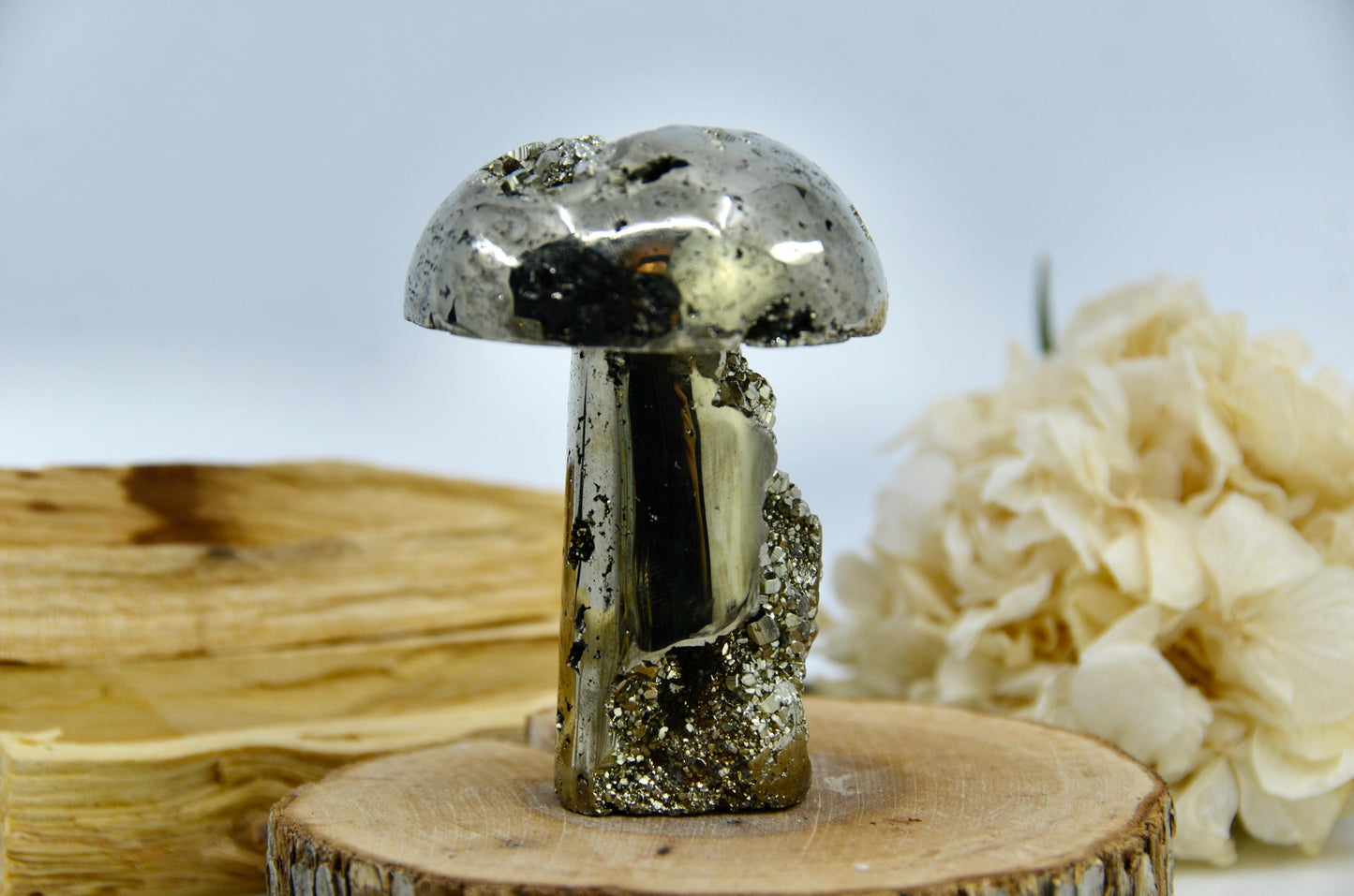 Pyrite Mushroom Carving
