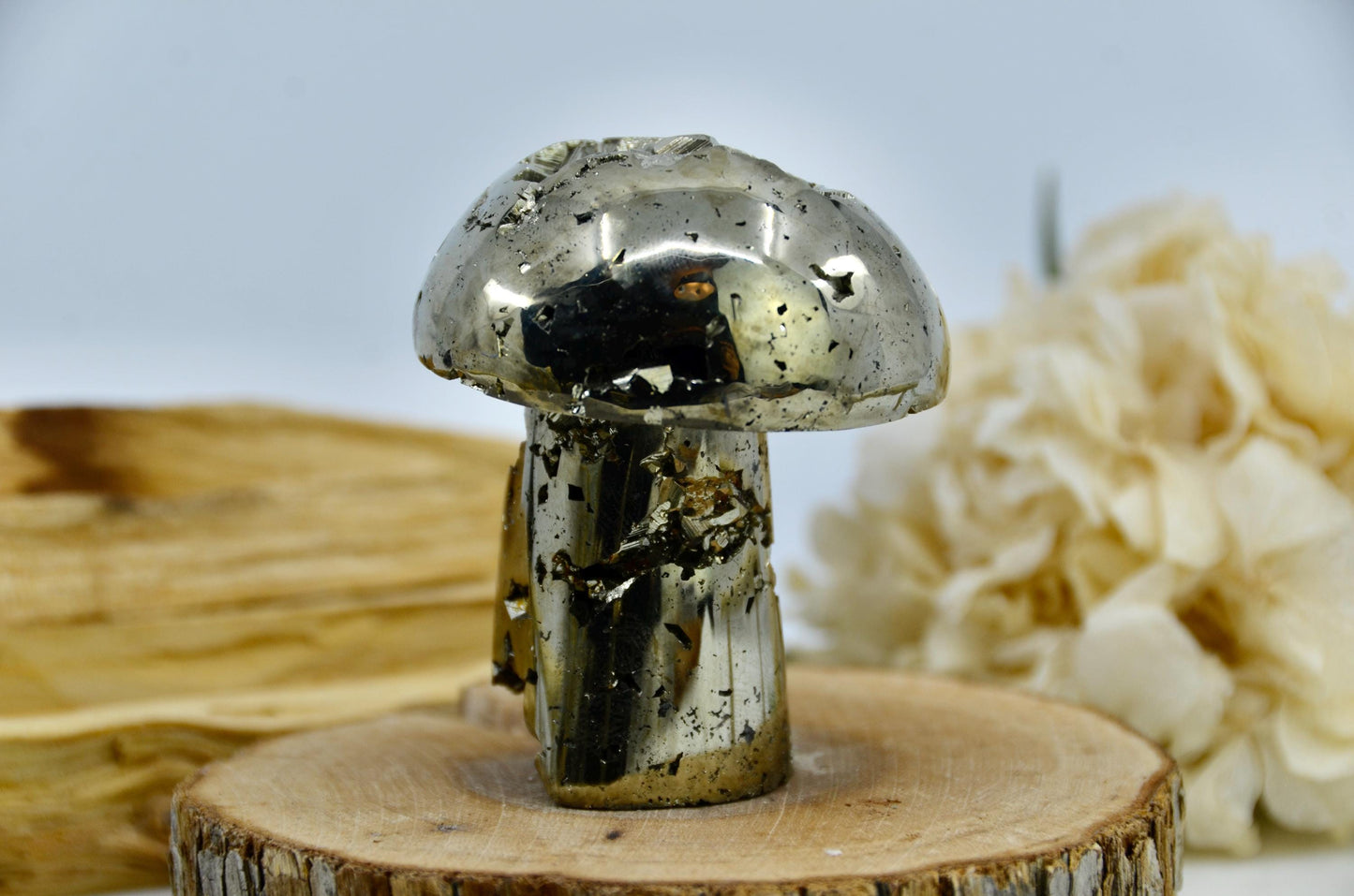 Pyrite Mushroom Carving