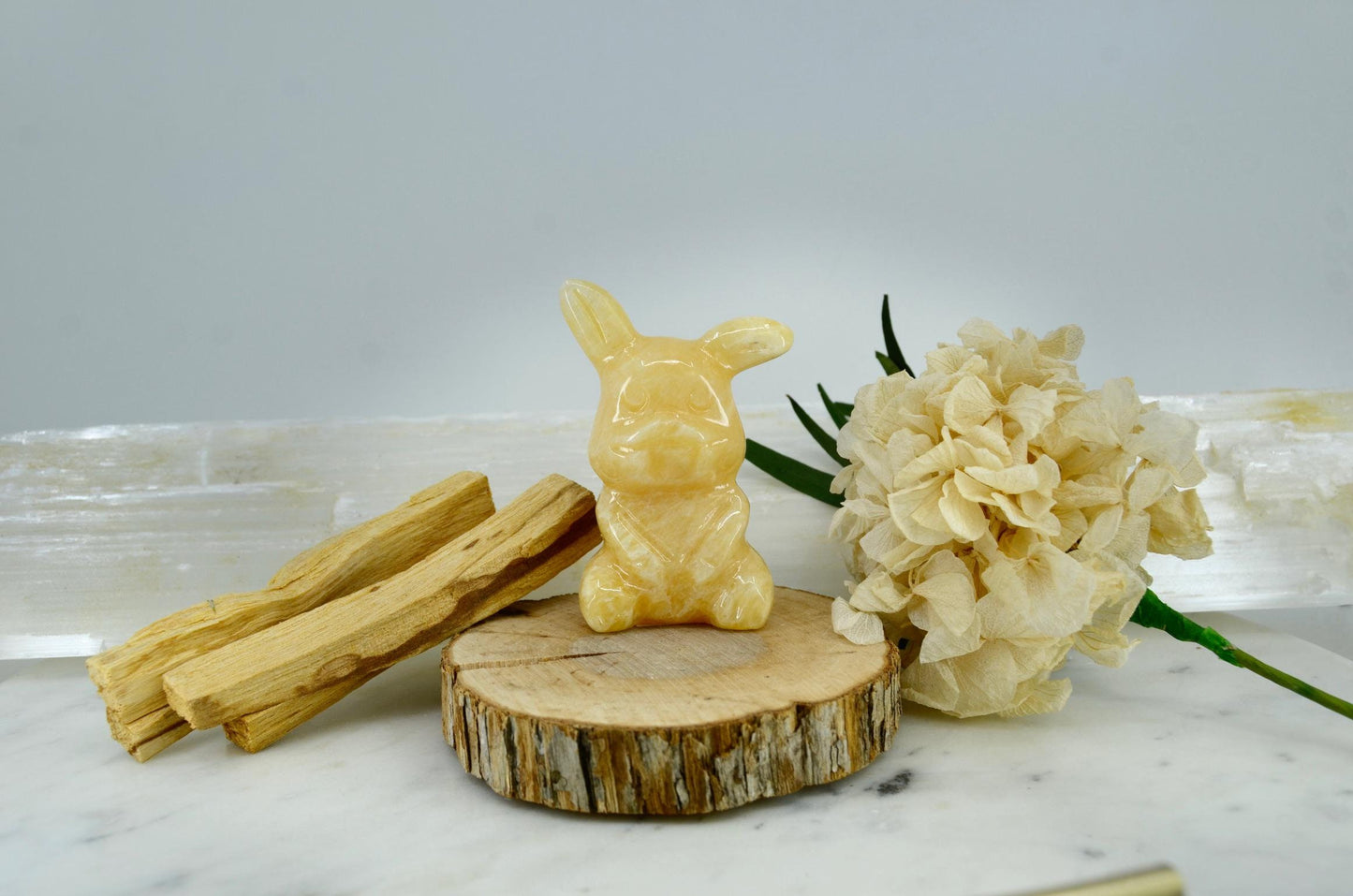Pikachu Inspired Yellow Calcite Carving