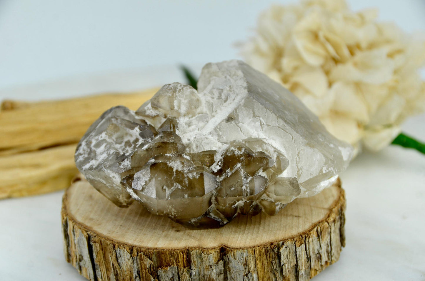 Elestial Smoky Quartz Cluster