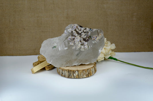 Rare Quartz with Lepidolite and Watermelon Tourmaline/Rare Crystal/ Metaphysical and Spiritual / Gemstones and Minerals